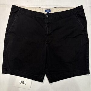 George Men's Black Shorts Size 40 Cotton 8" Inseam Casual Chino Flat Front